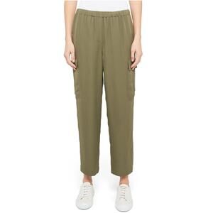 Theory Women's Hannon Green Silk Cargo Pants